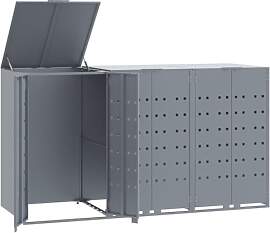 vidaXL Mülltonnenbox für 3 Tonnen Grau