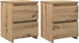 vidaXL Nachttisch 2 STK., Nachtschrank mit 2