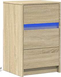 vidaXL Nachttisch, Nachtschrank mit LED-Leuchten