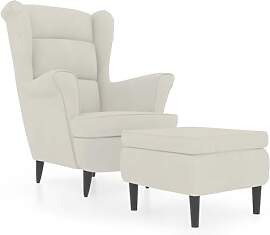 vidaXL Ohrensessel mit Hocker Armlehnen