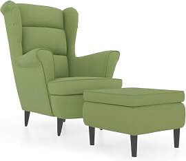 vidaXL Ohrensessel mit Hocker Armlehnen