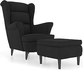 vidaXL Ohrensessel mit Hocker Armlehnen