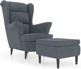 vidaXL Ohrensessel mit Hocker Armlehnen