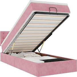 vidaXL Ottoman-Bett mit Matratze Rosa 100x200 cm
