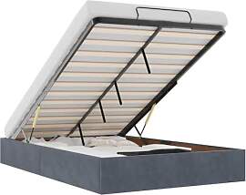 vidaXL Ottoman-Bett ohne Matratze Dunkelgrau