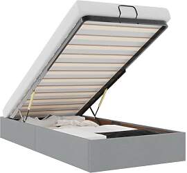 vidaXL Ottoman-Bett ohne Matratze Hellgrau 100x200 