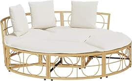 vidaXL Outdoor-Loungebett ohne Dach Poly Rattan,