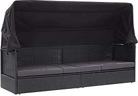 vidaXL Outdoor Sofabett mit Sonnendach Sonnenliege 