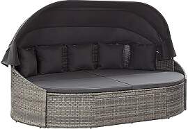 vidaXL Outdoor Sonneninsel mit Dach Gartenliege