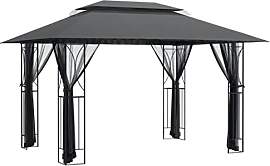 vidaXL Pavillon, Gartenpavillon mit Seitenwänden