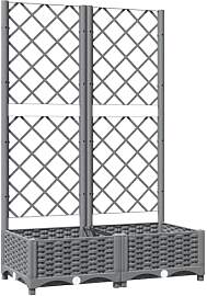 vidaXL Pflanzkübel, Blumenkasten mit Rankgitter