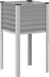vidaXL Pflanzkübel Grau 45x45x88 cm Stahl,