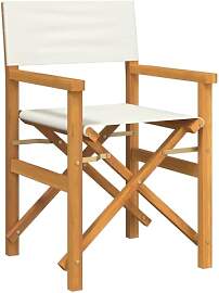 vidaXL Regiestuhl Klappbar Creme Massivholz Teak,