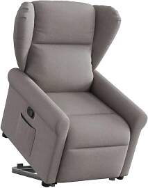 vidaXL Relaxsessel mit Aufstehhilfe Taupe Stoff,