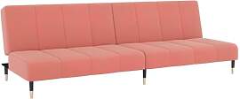 vidaXL Rosa Samt 2-Sitzer Schlafsofa, Tagesbett,