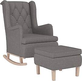 vidaXL Schaukelsessel mit Hocker Schaukelstuhl