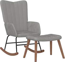 vidaXL Schaukelstuhl mit Hocker Schaukelsessel