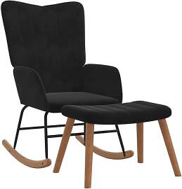 vidaXL Schaukelstuhl mit Hocker, Schwingstuhl mit