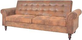 vidaXL Schlafsofa Armlehnen Kunstleder Braun Sofa