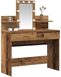 vidaXL Schminktisch mit Regal Altholz 100 x 40 x