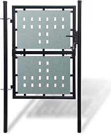 vidaXL Schwarzes Einzeltor für Zäune 100 x 150 cm