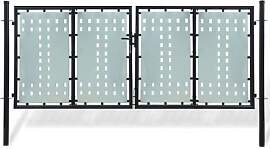 vidaXL Schwarzes Einzeltor für Zäune 300 x 125 cm
