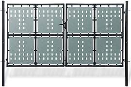vidaXL Schwarzes Einzeltor für Zäune 300 x 150 cm