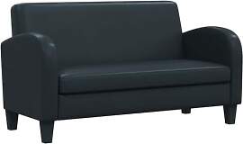 vidaXL Sofa 2 Sitzer Kunstleder Schwarz Couch