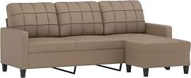 vidaXL Sofa 3 Sitzer, Couch mit Fußhocker,