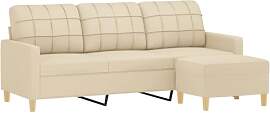 vidaXL Sofa 3 Sitzer, Couch mit Fußhocker,
