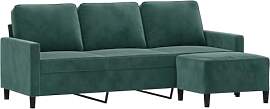 vidaXL Sofa 3 Sitzer, Couch mit Fußhocker,