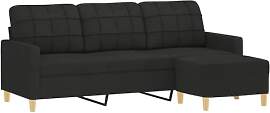 vidaXL Sofa 3 Sitzer, Couch mit Fußhocker,