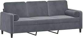 vidaXL Sofa 3 Sitzer, Couch mit Zierkissen,