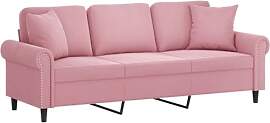 vidaXL Sofa 3 Sitzer, Couch mit Zierkissen,
