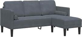 vidaXL Sofa Set mit Kissen Dunkelgrau Polyester,