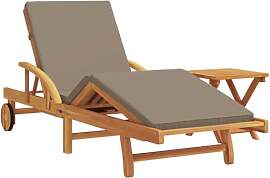 vidaXL Sonnenliege 2 pcs Taupe 200 x 67 x 84 cm