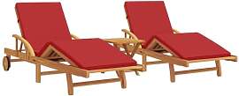 vidaXL Sonnenliege 2-Person 3 pcs Rot 40 x 40 x