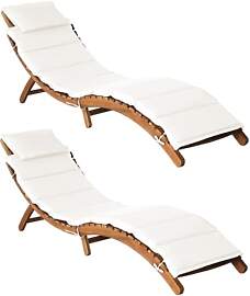vidaXL Sonnenliege 2 STK., Gartenliege Klappbar