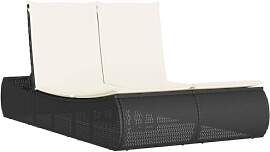 vidaXL Sonnenliege, Doppelliege mit Auflagen,