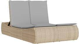 vidaXL Sonnenliege, Doppelliege mit Auflagen,