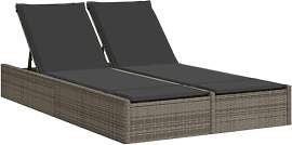 vidaXL Sonnenliege, Doppelliege mit Auflagen,