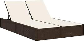 vidaXL Sonnenliege, Doppelliege mit Auflagen,