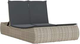 vidaXL Sonnenliege, Doppelliege mit Auflagen,