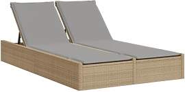 vidaXL Sonnenliege, Doppelliege mit Auflagen,