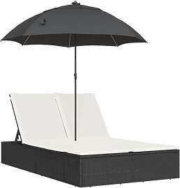 vidaXL Sonnenliege, Doppelliege mit Kissen