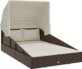 vidaXL Sonnenliege, Gartenliege mit Kissen