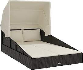 vidaXL Sonnenliege, Gartenliege mit Kissen