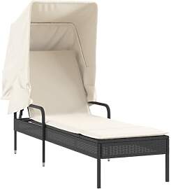vidaXL Sonnenliege mit Dach, Gartenliege