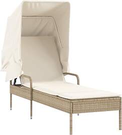 vidaXL Sonnenliege mit Dach, Gartenliege