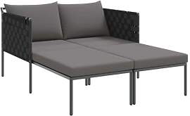 vidaXL Sonnenliege mit Kissen 2-Person Anthrazit